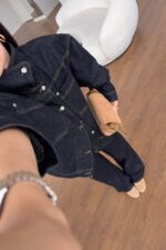 Blue Denim Shirt and Wide Leg Pants - Image 7