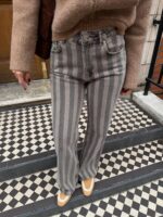 Snow Washed Striped Jeans - Image 3